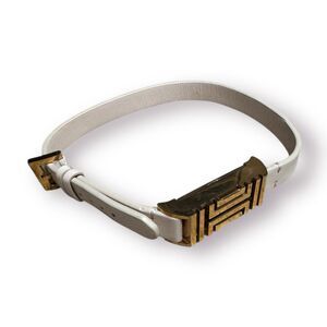 Tory Burch Light White Oak & Rose Gold Fitbit Fret Double Wrap Bracelet‎